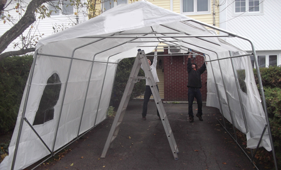 Installation d'abri auto